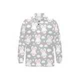 Rabbit cloud Pattern Men's Long Sleeve Polo Shirt