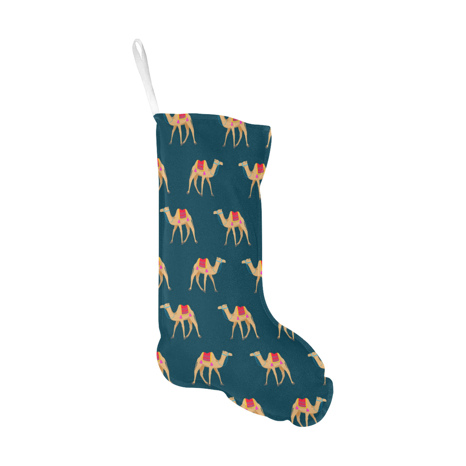 Camel pattern blue blackground Christmas Stocking
