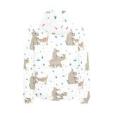 Cute Rhino pattern background Men's Padded Hooded Jacket