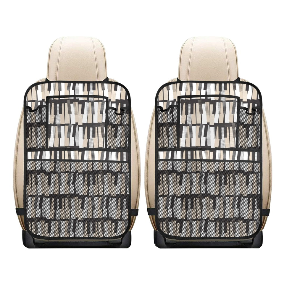 Piano Pattern Print Design 04 Car Seat Back Organizer