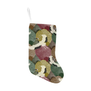 Japanese cranes flying forest dot pattern Christmas Stocking