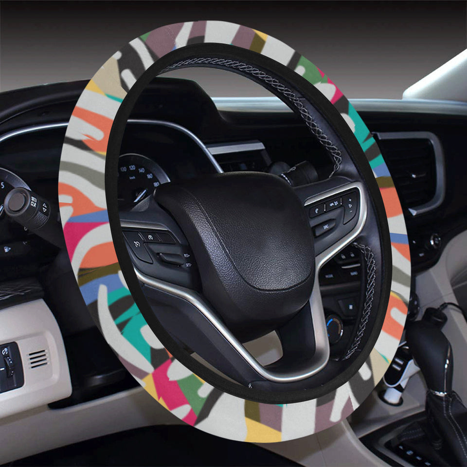Colorful zebra skin pattern Car Steering Wheel Cover
