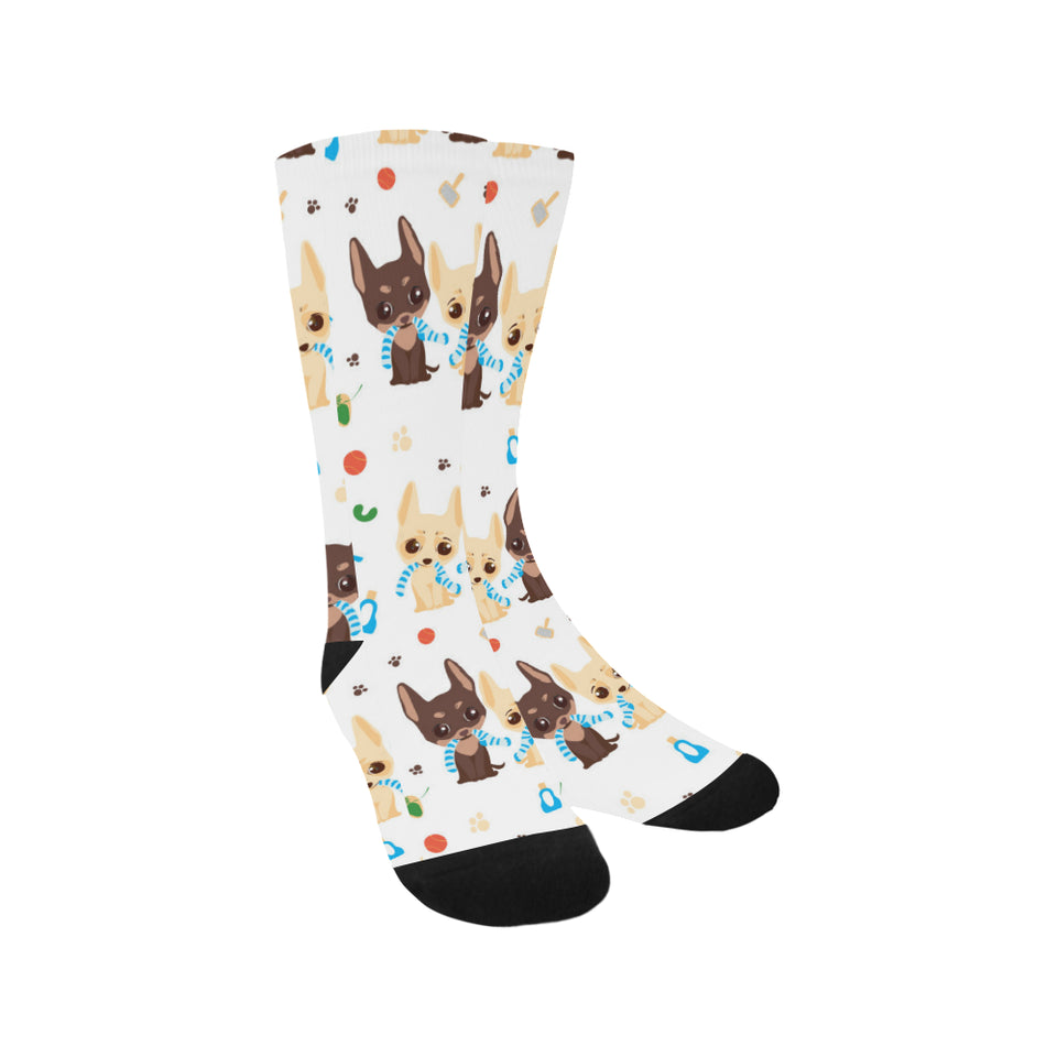 Cute Chihuahua dog pattern Crew Socks