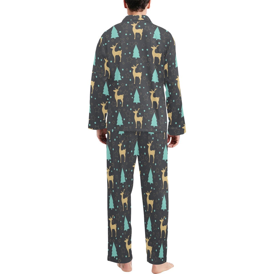 Deers star tree pattern Men's Long Pajama Set