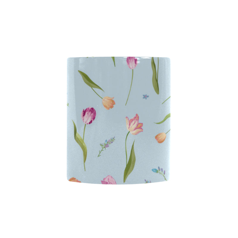 Watercolor Tulips pattern Morphing Mug Heat Changing Mug