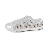 cute mermaid pattern Men's Low Top Canvas Shoes White