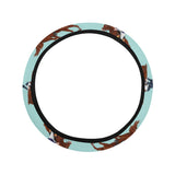 Horses running horses rider pattern Car Steering Wheel Cover