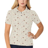 Jack Russel Pattern Print Design 02 Women's All Over Print Polo Shirt