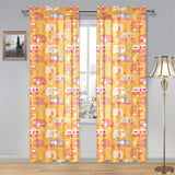 Camper Van Pattern Print Design 04 Gauze Curtain