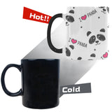 Hand Drawn faces of pandas pattern Morphing Mug Heat Changing Mug