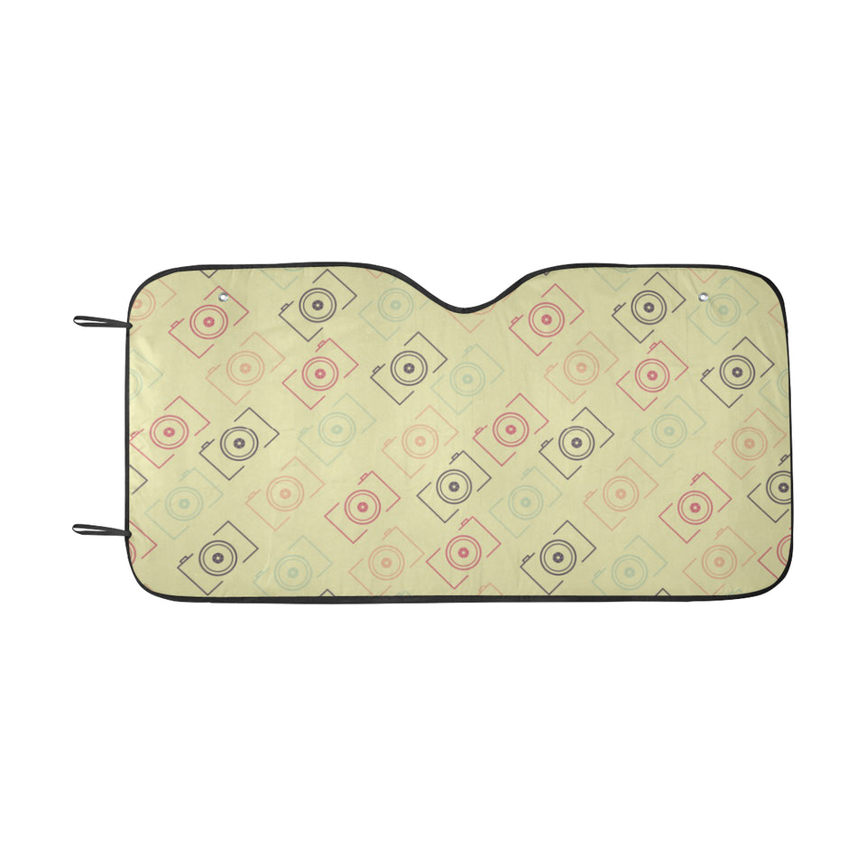 Camera Pattern Print Design 01 Car Sun Shade