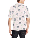 cute raccoons leaves pattern Men's All Over Print Polo Shirt