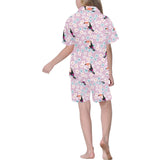 Beautiful toucan flower leaves Kids' Boys' Girls' V-Neck Short Pajama Set