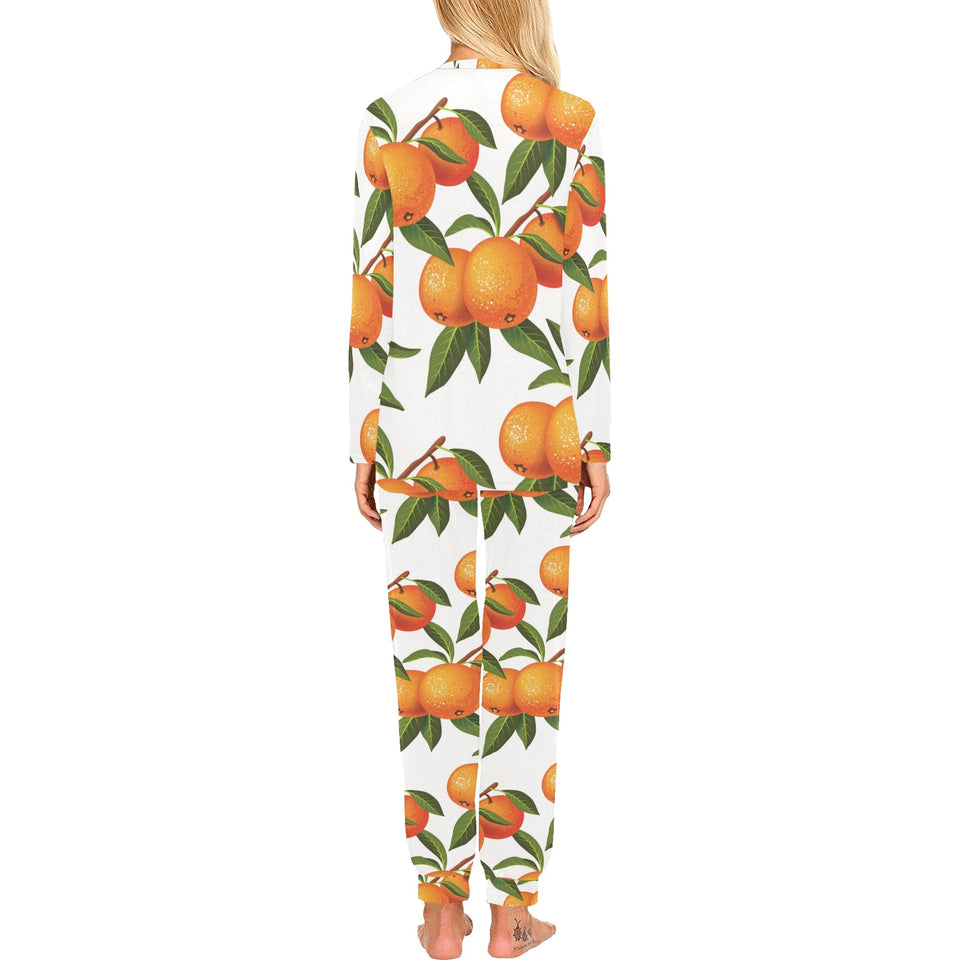 Oranges pattern background Women's All Over Print Pajama Set