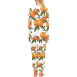 Oranges pattern background Women's All Over Print Pajama Set
