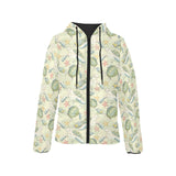 Hand drawn sea turtle fish pattern Women's Padded Hooded Jacket