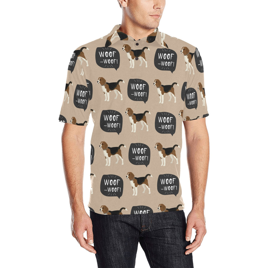 Beagle pattern Men's All Over Print Polo Shirt