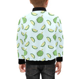 Durian pattern blue background Kids' Boys' Girls' Bomber Jacket