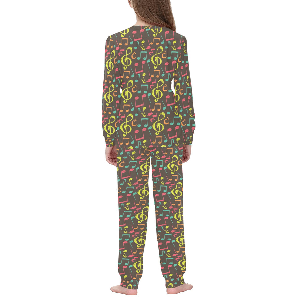 Music Notes Pattern Print Design 05 Kids' Boys' Girls' All Over Print Pajama Set