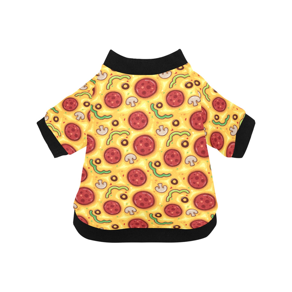 Pizza texture pattern All Over Print Pet Dog Round Neck Fuzzy Shirt