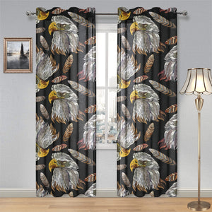 Eagle Pattern Print Design 05 Gauze Curtain