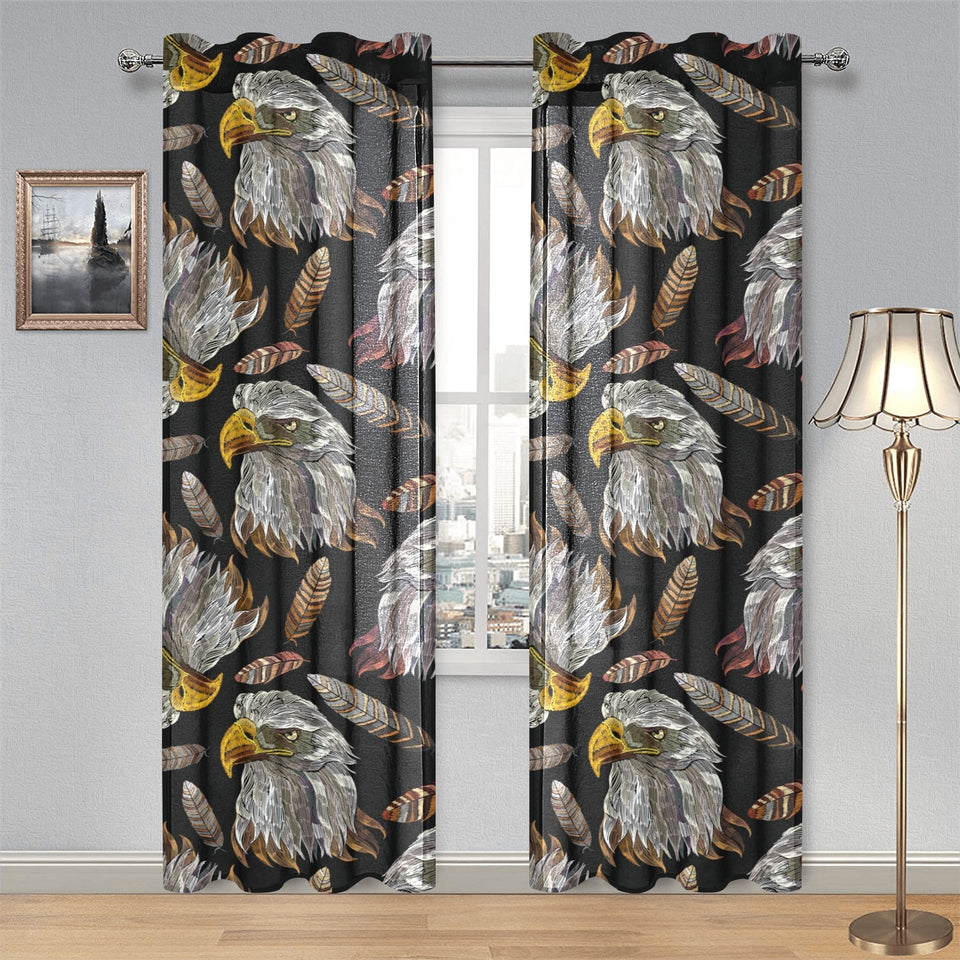Eagle Pattern Print Design 05 Gauze Curtain