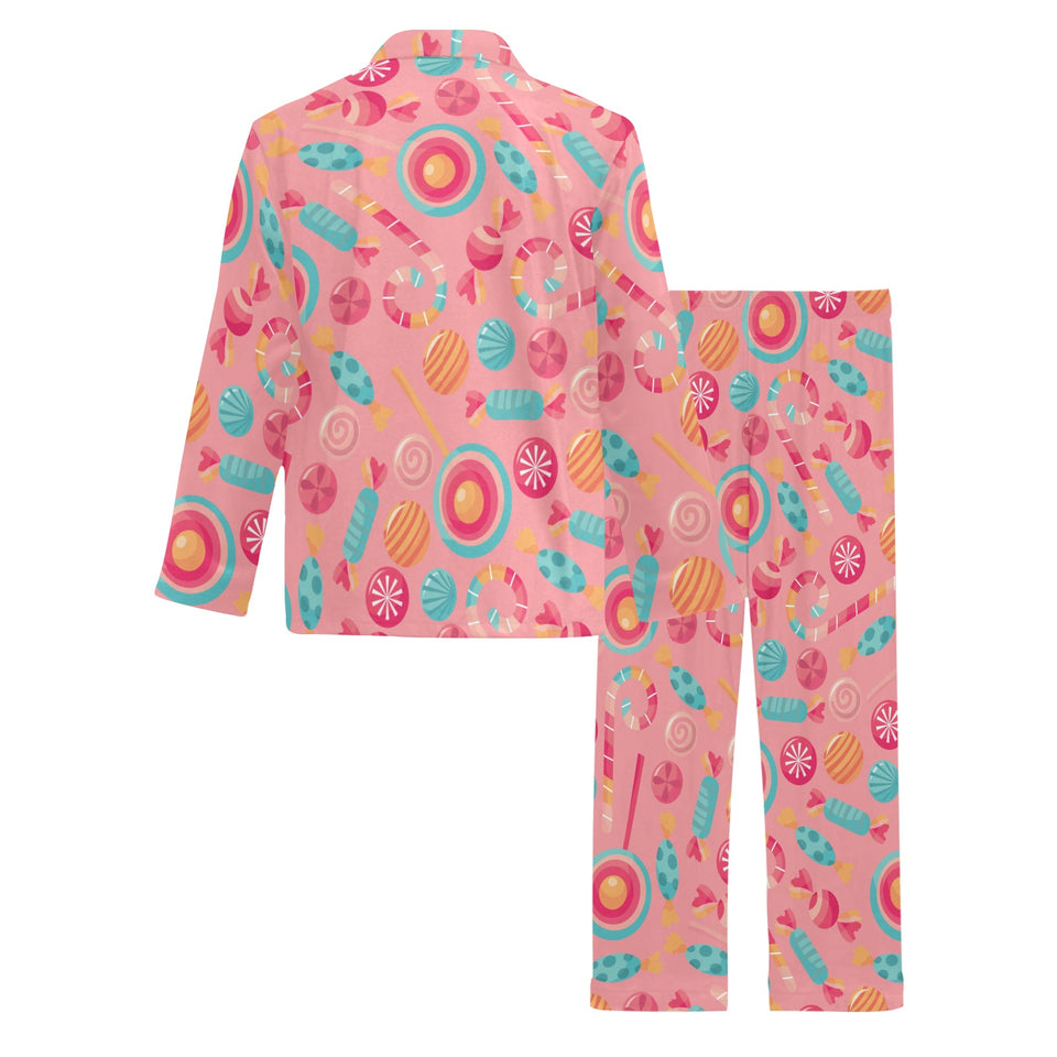 Colorful candy pattern Men's Long Pajama Set