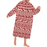 Dachshund Nordic pattern Blanket Robe with Sleeves