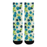 blueberry flower pattern Crew Socks