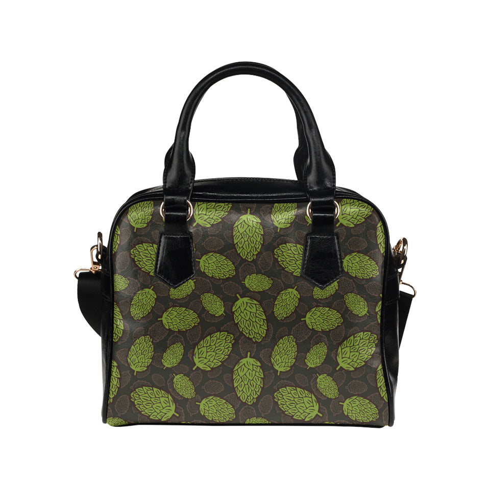 Hop pattern black background Shoulder Handbag