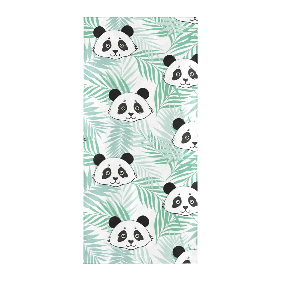 Panda pattern tropical leaves background Beach Towel