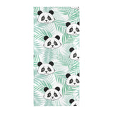 Panda pattern tropical leaves background Beach Towel