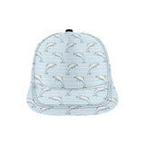 Dolphin blue striped background All Over Print Snapback Cap