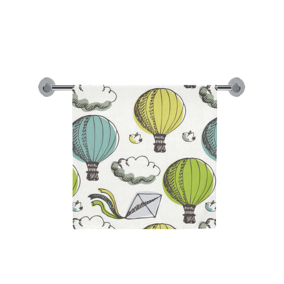Hot Air Balloon Bird Cloud Pattern Bath Towel