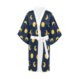 Moon star pattern Women's Short Kimono Robe