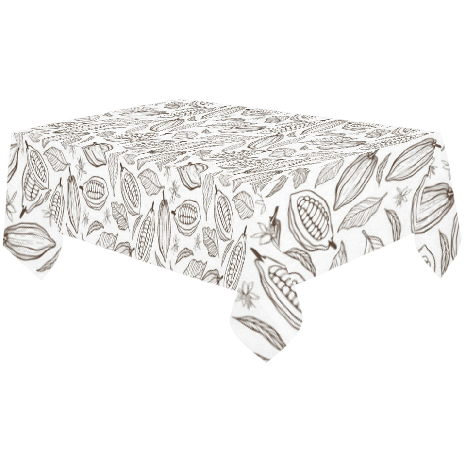 cacao beans leaves pattern Tablecloth