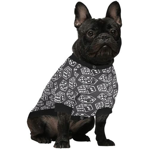 Dice Pattern Print Design 01 All Over Print Pet Dog Round Neck Fuzzy Shirt