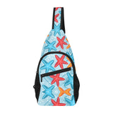 Blue red orange starfish pattern All Over Print Chest Bag