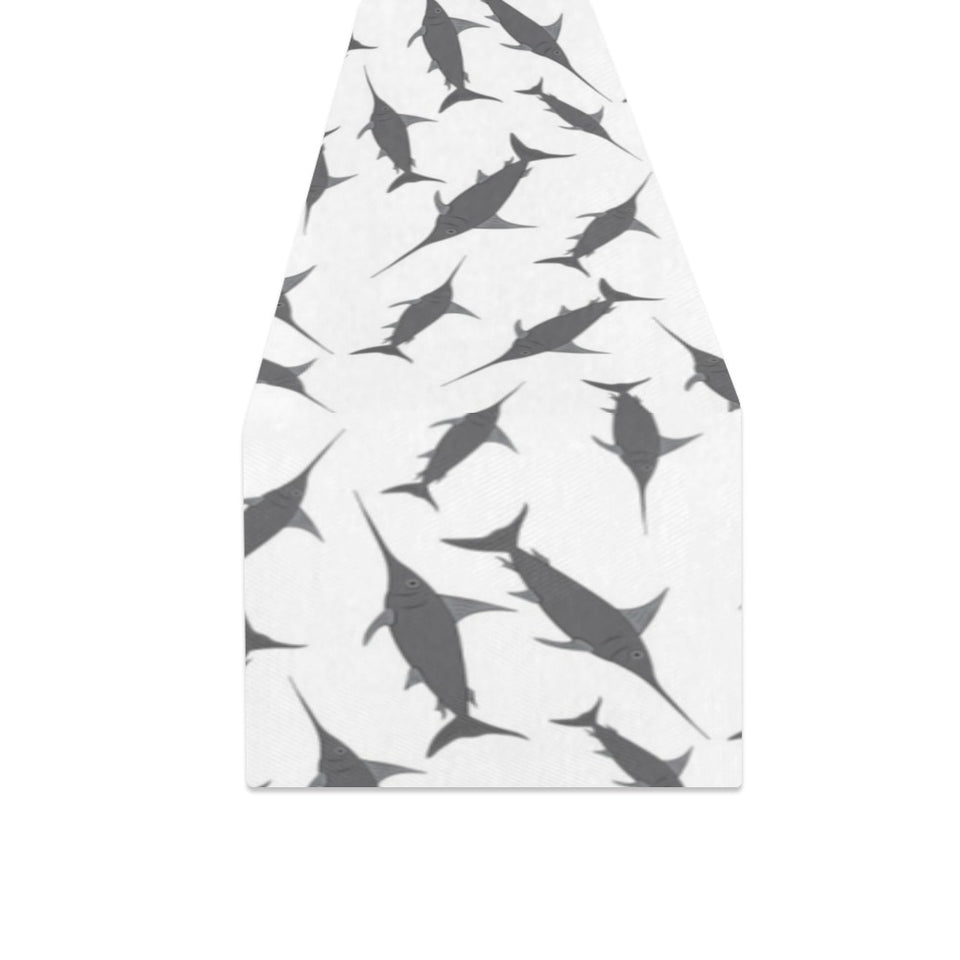 Swordfish Pattern Print Design 04 Table Runner