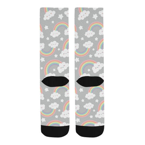 Cute rainbow clound star pattern Crew Socks