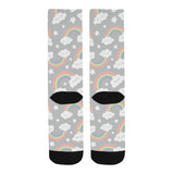 Cute rainbow clound star pattern Crew Socks