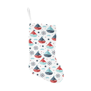 Cute color paper sailboat pattern Christmas Stocking