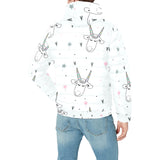 Cute goat design pattern Men's Padded Hooded Jacket