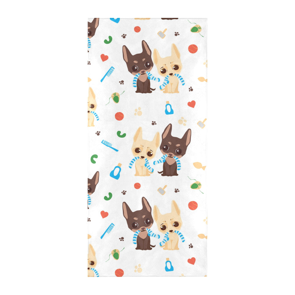 Cute Chihuahua dog pattern Beach Towel