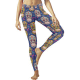 Sugar skull flower pattern Women's Legging Fulfilled In US