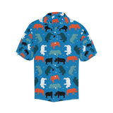Colorful rhino pattern Men's All Over Print Hawaiian Shirt
