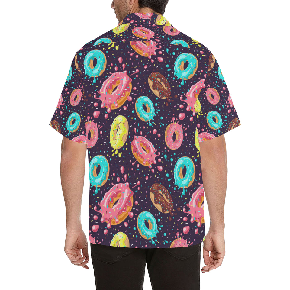 Colorful donut glaze pattern Men's All Over Print Hawaiian Shirt