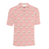 Cute hamster cheese pattern pink background Men's All Over Print Polo Shirt