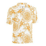hand drawn orange fruit pattern Men's All Over Print Polo Shirt