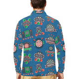 Darts Pattern Print Design 02 Men's Long Sleeve Polo Shirt